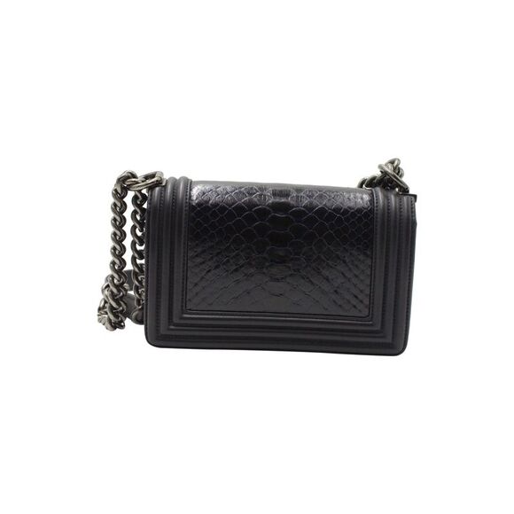Chanel Medium Boy Flap Bag in Navy Blue Python Leather - Picture 4 of 10
